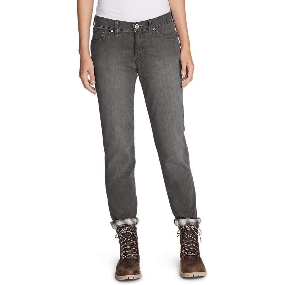 Eddie Bauer‎ Women's Boyfriend Flannel-Lined Jeans River Rock (size 6)
